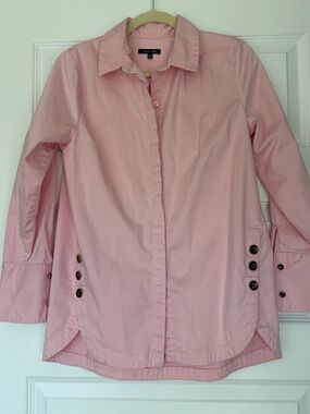 Vision 155 Women's Light Pink Button-Accent Structured Shirt Size 8
